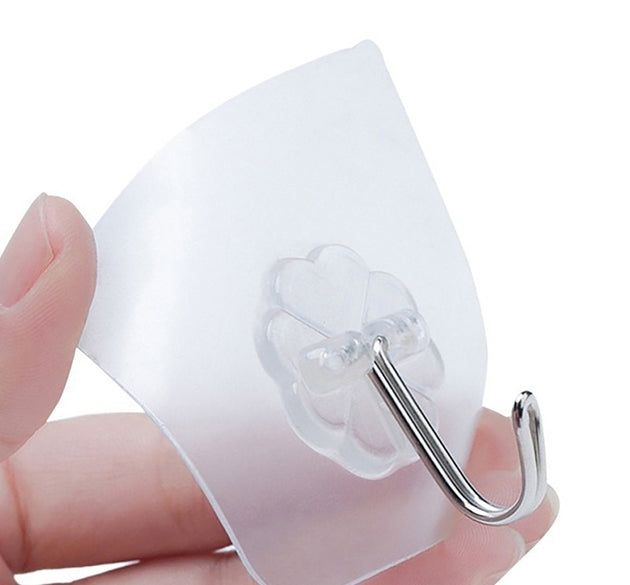 Small stainless steel adhesive wall hooks for multipurpose use