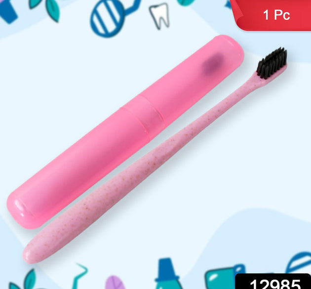 Soft Toothbrush With Toothbrush Cover Cleaner Scraper for Men and Women, Kids, Adults Plastic Toothbrush Cover / Case / Holder (1 Pc / Mix Color)