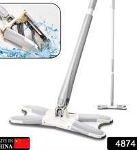 X-shape flat mop for wet and dry cleaning