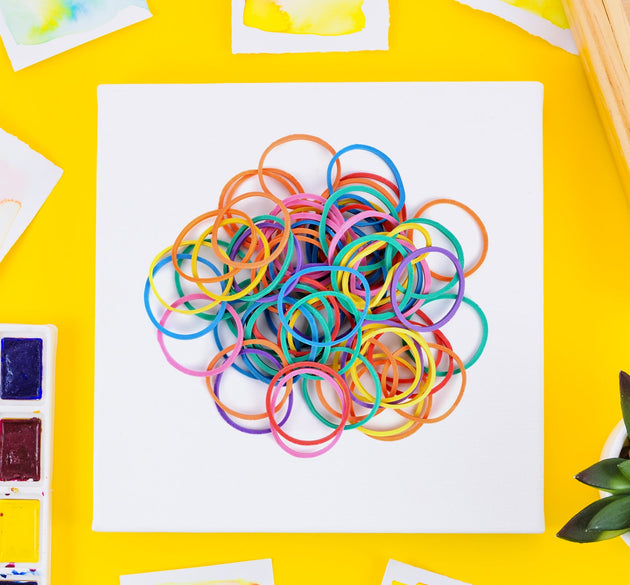 Strong & Reusable Rubber Bands: Multicolor for Office, Home & School