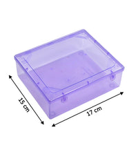 Plastic storage container with a locking lid, perfect for organizing and storing household essentials.