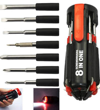 LED torch integrated into screwdriver kit