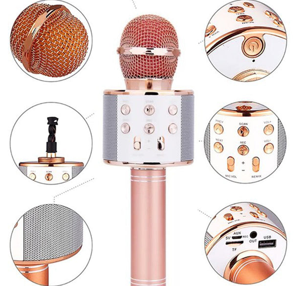 Bluetooth microphone with speaker for karaoke