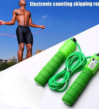 Electronic counting rope for fitness training.