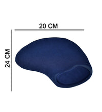 Mouse pad with wrist cushion, side view