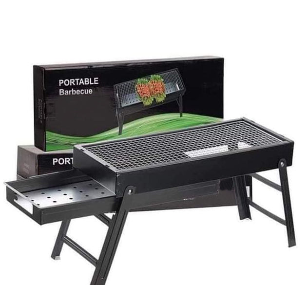 Portable BBQ grill set for outdoor and home use.