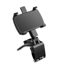 Adjustable car phone holder for rear view mirror or sun visor