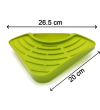 Multi-functional drain shelf, triangular strainer for kitchen sink.