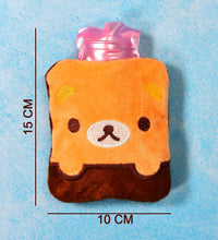 Brown panda print hot water bottle for pain relief