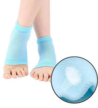 Comfortable gel heel socks for pain relief.