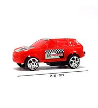 Pull push car toy set with multicolor designs