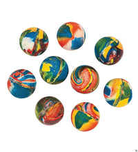 Bouncy balls set with varied colors and designs, ideal for play and entertainment.