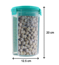 Image of a transparent storage container with three sections and a sealed lid.