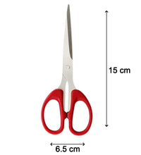 Side view of the stainless steel scissors, showcasing the handle grip and blade design