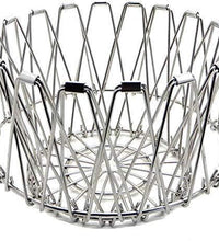 Wire bowl fruit basket with foldable design