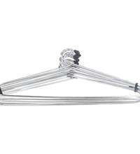 Stainless steel cloth hangers for durable and rust-free hanging.