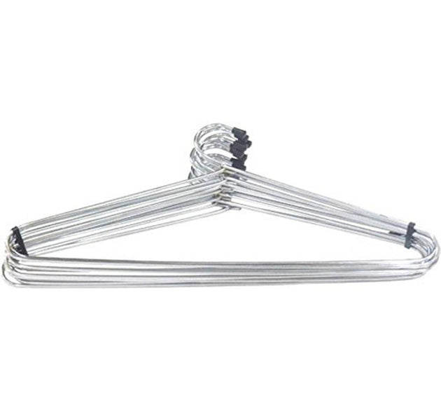 Stainless steel cloth hangers for durable and rust-free hanging.