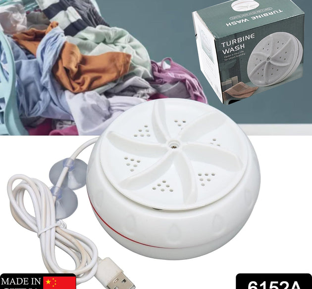 Mini turbine washing machine with USB cable, lightweight, suitable for home, camping, and college use.