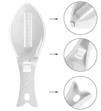 Efficient fish skin peeler and scale scraper for kitchens.