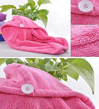 Fast-drying microfiber towel for hair, includes shower cap option.