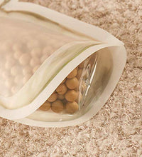 Plastic food storage jar with 150ml capacity, airtight seal, and zipper.