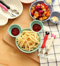 Sectioned plate for kids snacks, Mickey shape