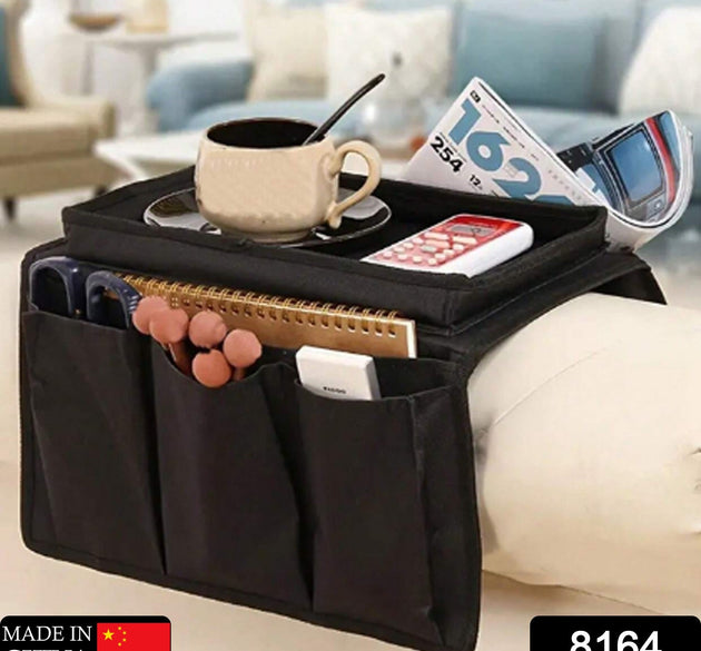 Arm rest storage bag for sofa with pockets