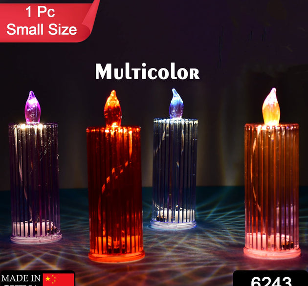 Big Simple Candles for Home Decoration, Crystal Candle Lights (Multicolor)