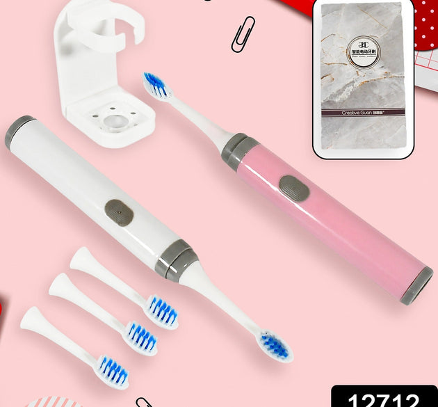 Adult Waterproof Electric Toothbrush Strong Sonic Charging with 4 Toothbrush Head and a toothbrush holder