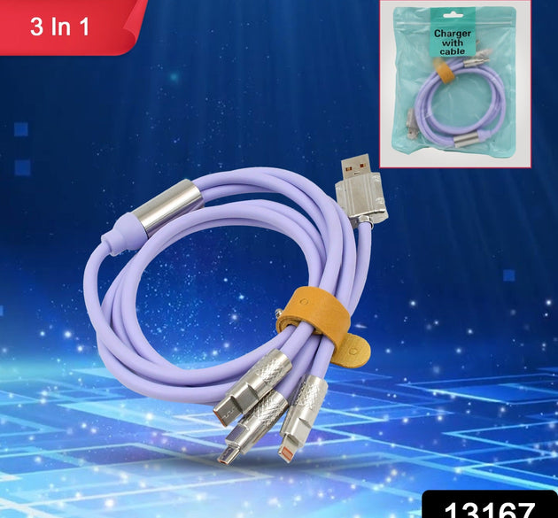 3 in 1 Multi Super Fast Charging Cable (1 Pc)