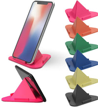 Mobile stand with three angles, pyramid design.