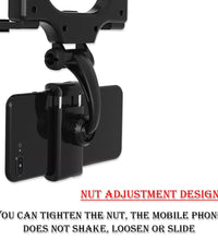 Rear view mirror mobile phone holder for universal fit and convenience