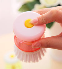 Cleaning brush with built-in liquid soap dispenser