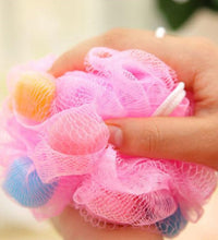 Exfoliating round loofah for bath and shower