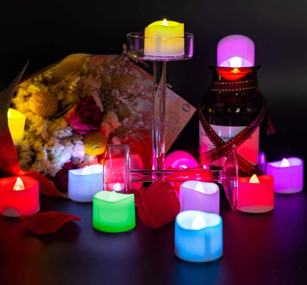 LED tealight candles, battery-operated for party decorations