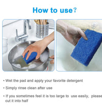 Four-pack of green kitchen scrubber pads for effective cleaning