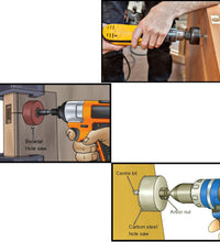 Hole saw kit with 12 pieces for different diameters.