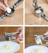 Stainless steel lemon juicer and garlic press