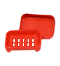 Plastic soap case with a lid, ideal for travel and home use.