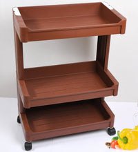 Plastic serving trolley with wheels for home use