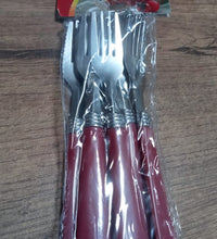 Stainless steel dining forks with ergonomic grip, set of 6.