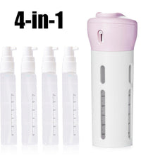 Travel cosmetic container set with 4 bottles