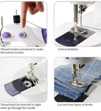 Compact hand-held sewing machine for stitching