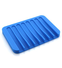 Soap holder with a drainage design in silicone