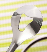 Kitchen tool, stainless steel filter spoon with clip.