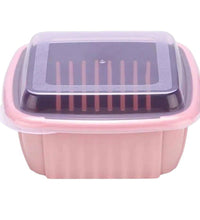 Double layer food drainer basket with collapsible colander