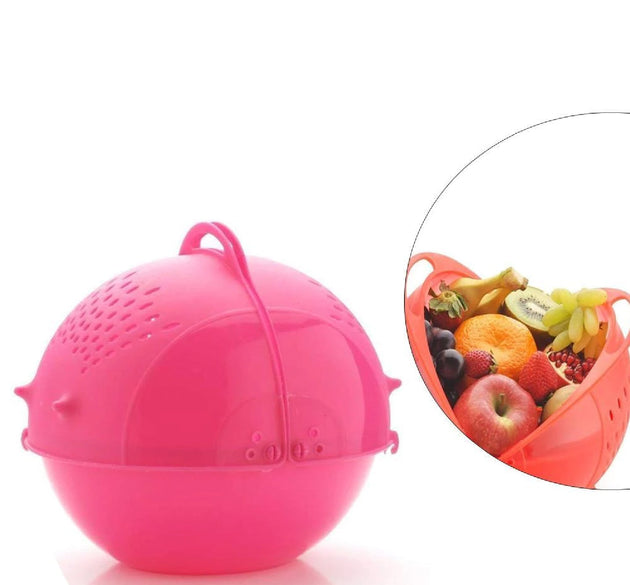 Ganesh plastic fruit and vegetable basket, shown from various angles.