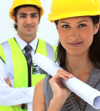 Yellow hard hat made of robust plastic, suitable for construction environments.