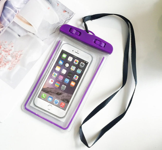 Mobile water protector pouch cover, secure and waterproof for mobile phones.