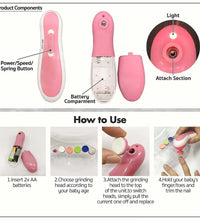 Baby nail trimmer with multiple grinding heads